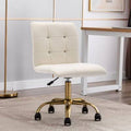 Gold White Faux Leather Task Chair G847447