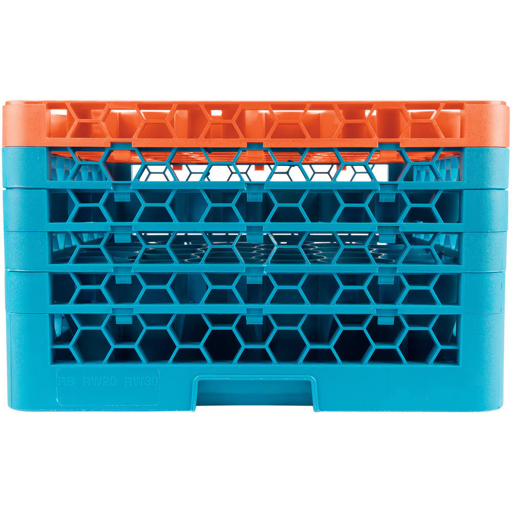 Orange Color-Coded Glass Rack with 5 Extenders P68764