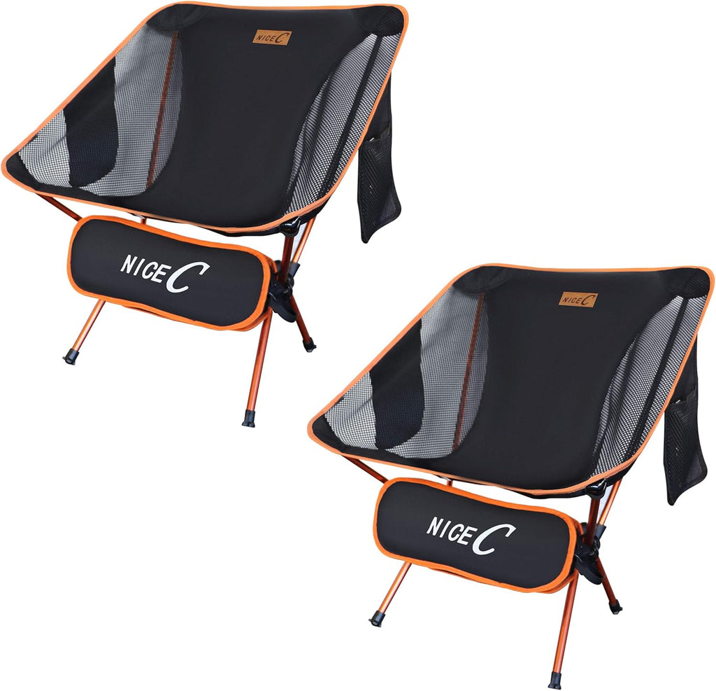 Ultralight Portable Folding Camping Chair with Carry Bag (2 Pack of Orange) Q401