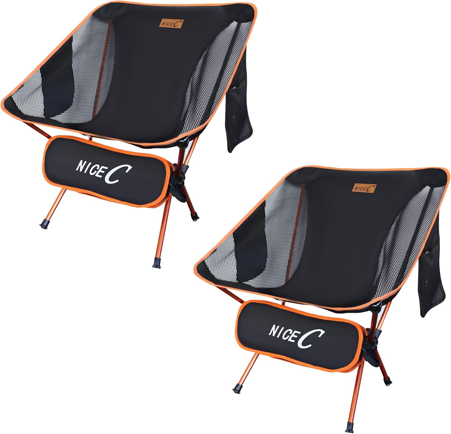 Ultralight Portable Folding Camping Chair with Carry Bag (2 Pack of Orange) Q401