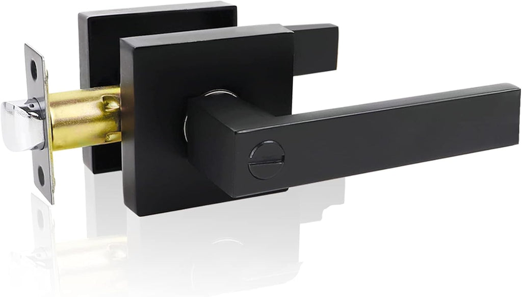 Matte Black Locking Door Lever Handle Set (3 Pack) G3328