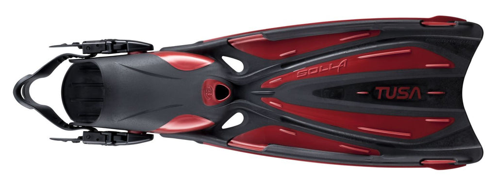 Metallic Dark Red Open Heel Scuba Fins I977
