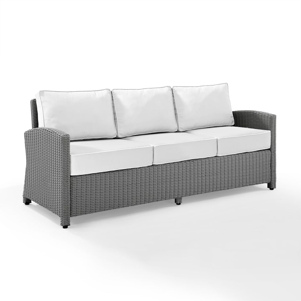 White Wicker Outdoor Sofa P405380