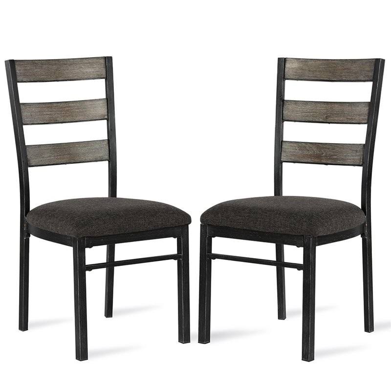 Gray Ladderback Dining Side Chair (Set of 2) C7487