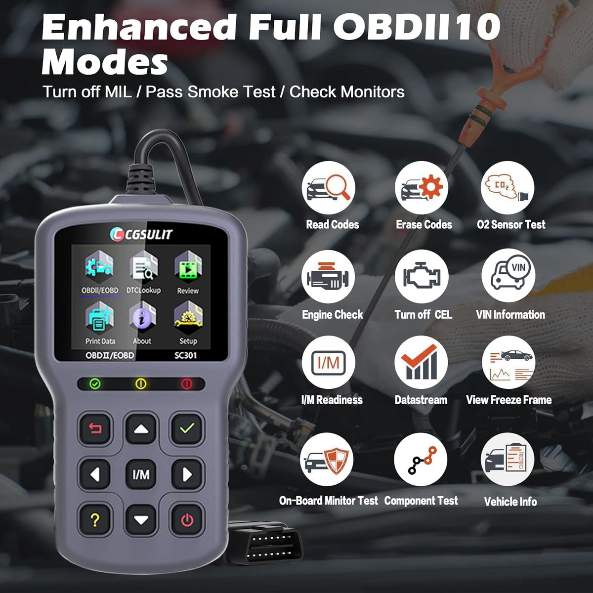 OBD2 Scanner with Reset, Code Reader, Grey Pack of 2 O824