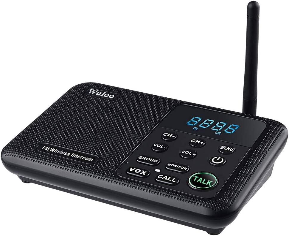 Black Wireless Intercom System 2 Stations 1 Mile Range 22 Channel B857395