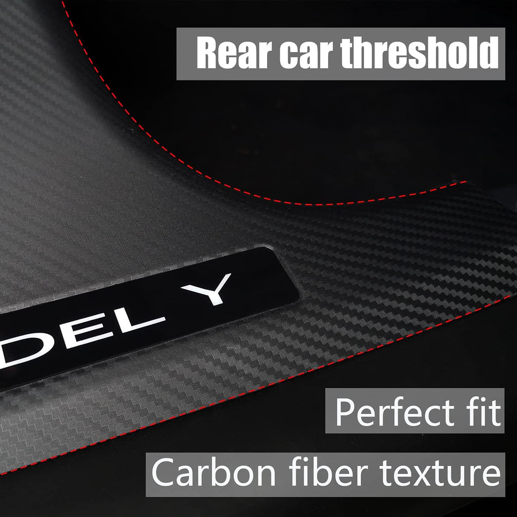 Matte Carbon Fiber ABS Door Sill Protector Set J4745