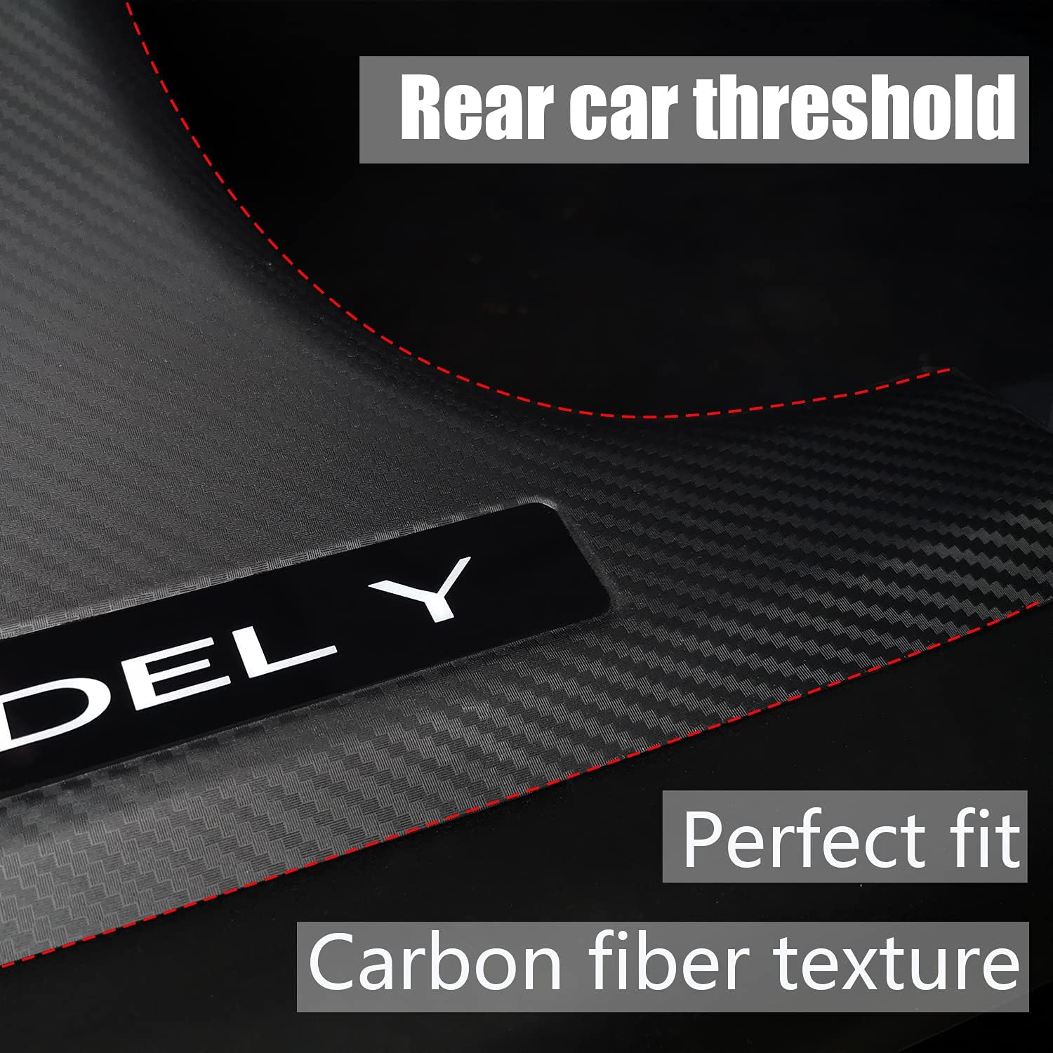 Matte Carbon Fiber ABS Door Sill Protector Set J4745