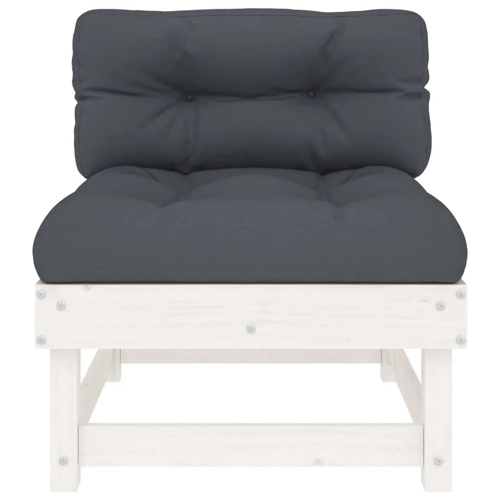 White Solid Wood Pine Sofa with Cushions Q63074
