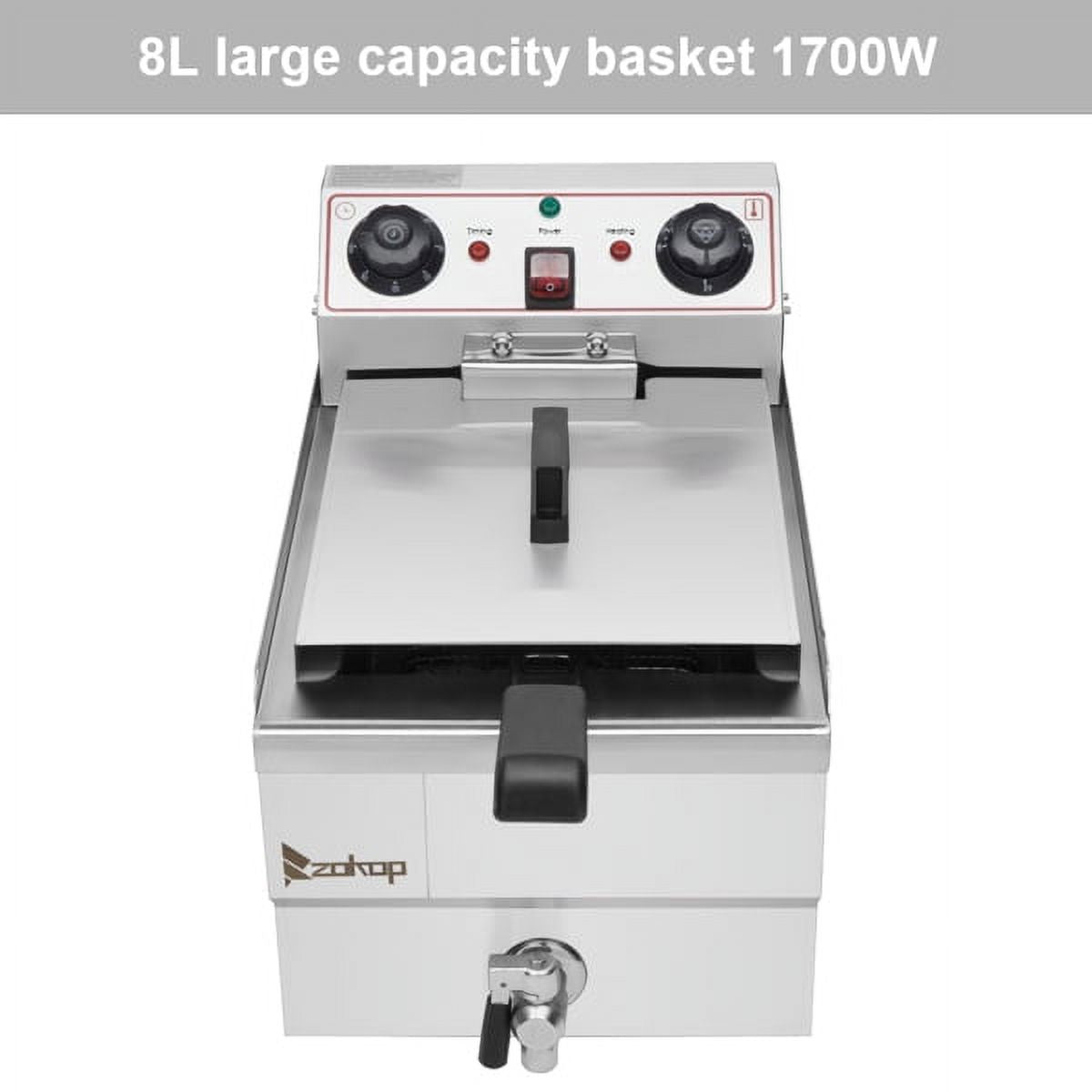 8.5QT Stainless Steel Single Tank Deep Fryer 1700W N195