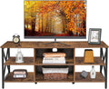 Rustic Brown TV Stand with 6 Storage Shelves E43747
