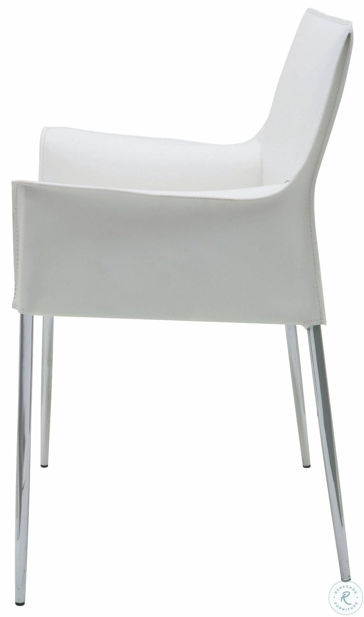 White Leather Dining Arm Chair S1005