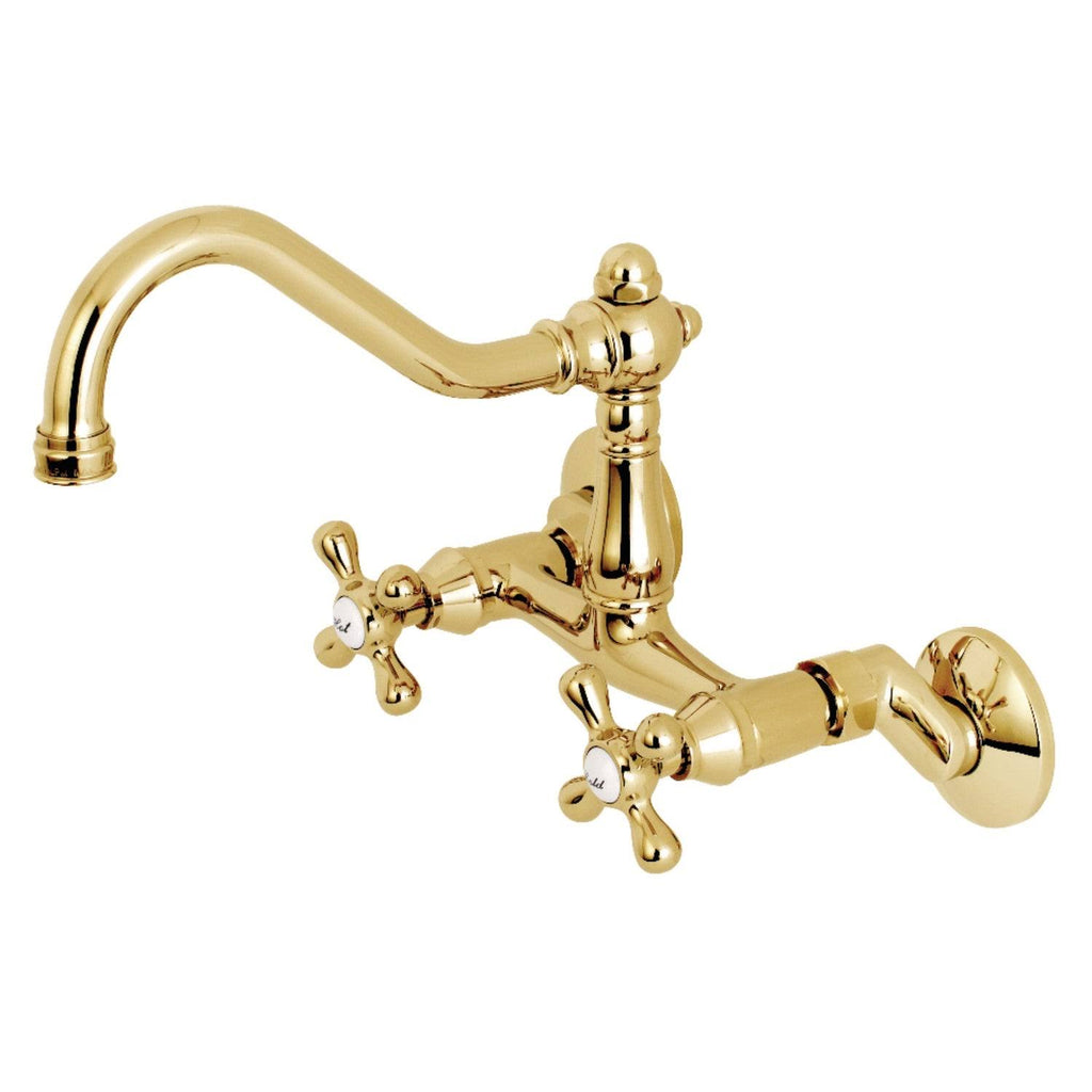 Brushed Brass Adjustable Wall Mount Kitchen Faucet Q7620