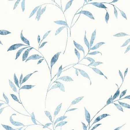33 L x 20.5 W Floral and Botanical Wallpaper Roll Light Blue J299489