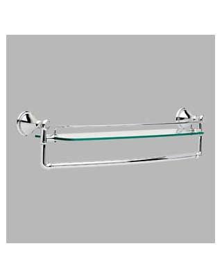Polished Nickel Glass Shelf with Bar U786087