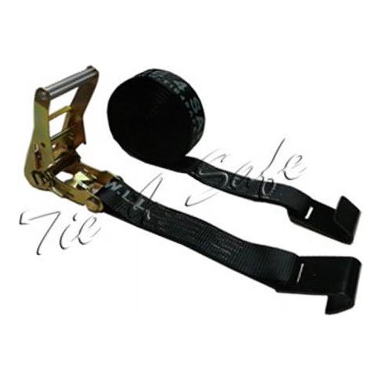 2 in. x 30 ft. Ratchet Tie Downs with Flat Hooks, Black, 6 Piece L407