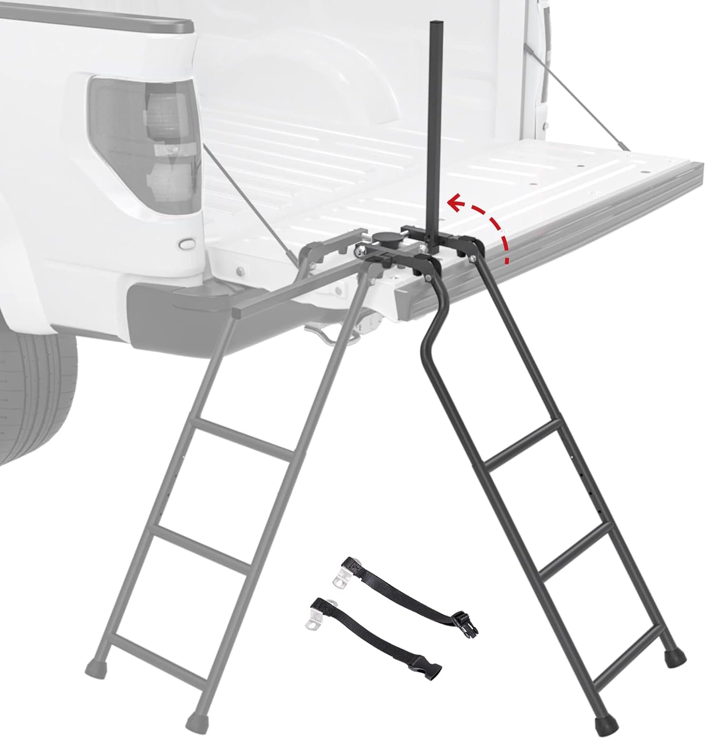 Foldable Pickup Truck Tailgate Ladder, Steel, 300 lbs, Pack of 2 I374