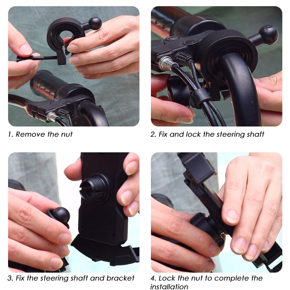 Black Motorcycle Handlebar Mount Holder for Cell Phone GPS J854