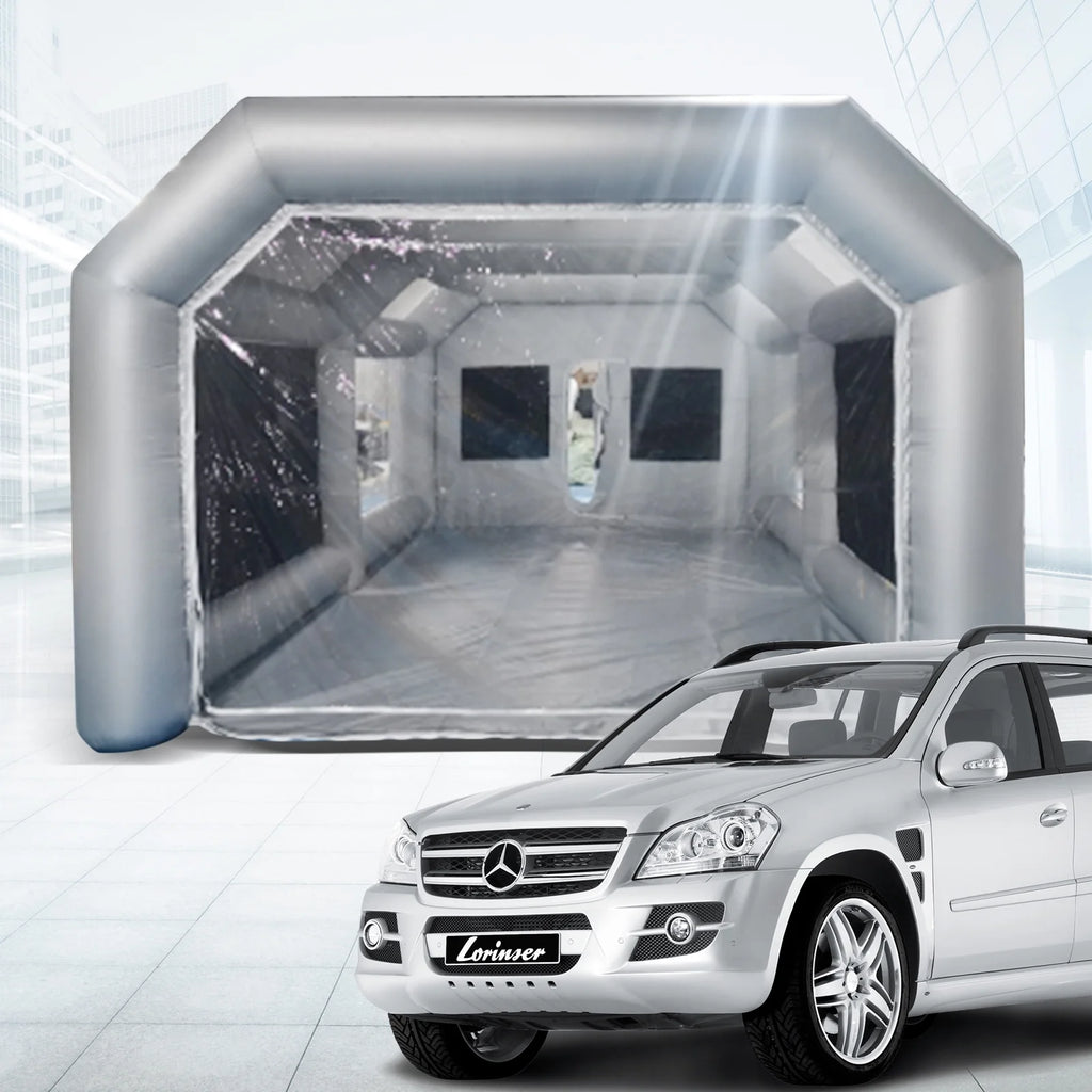 Portable Inflatable Spray Paint Booth Tent Car Workstation with Two Air Filter Nets 28 * 15 * 10Ft C441