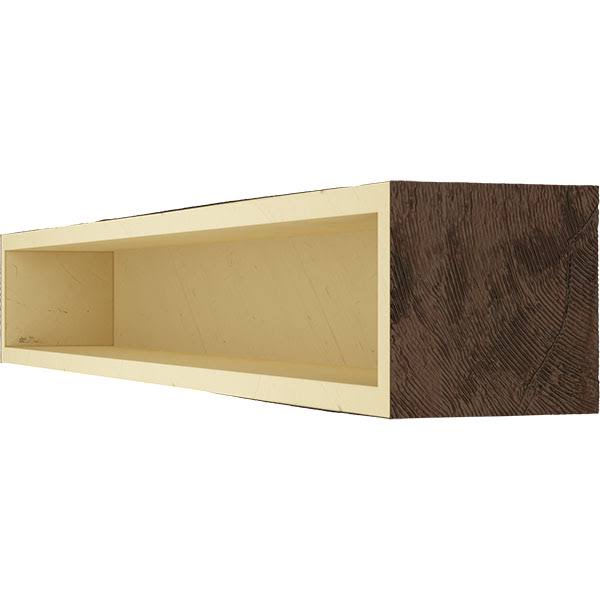 Rough Sawn Faux Wood Fireplace Mantel, Premium Hickory V379396