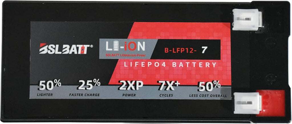 12V 7Amps LiFePO4 Deep Cycle Rechargeable Battery, Pack of 2 F26246