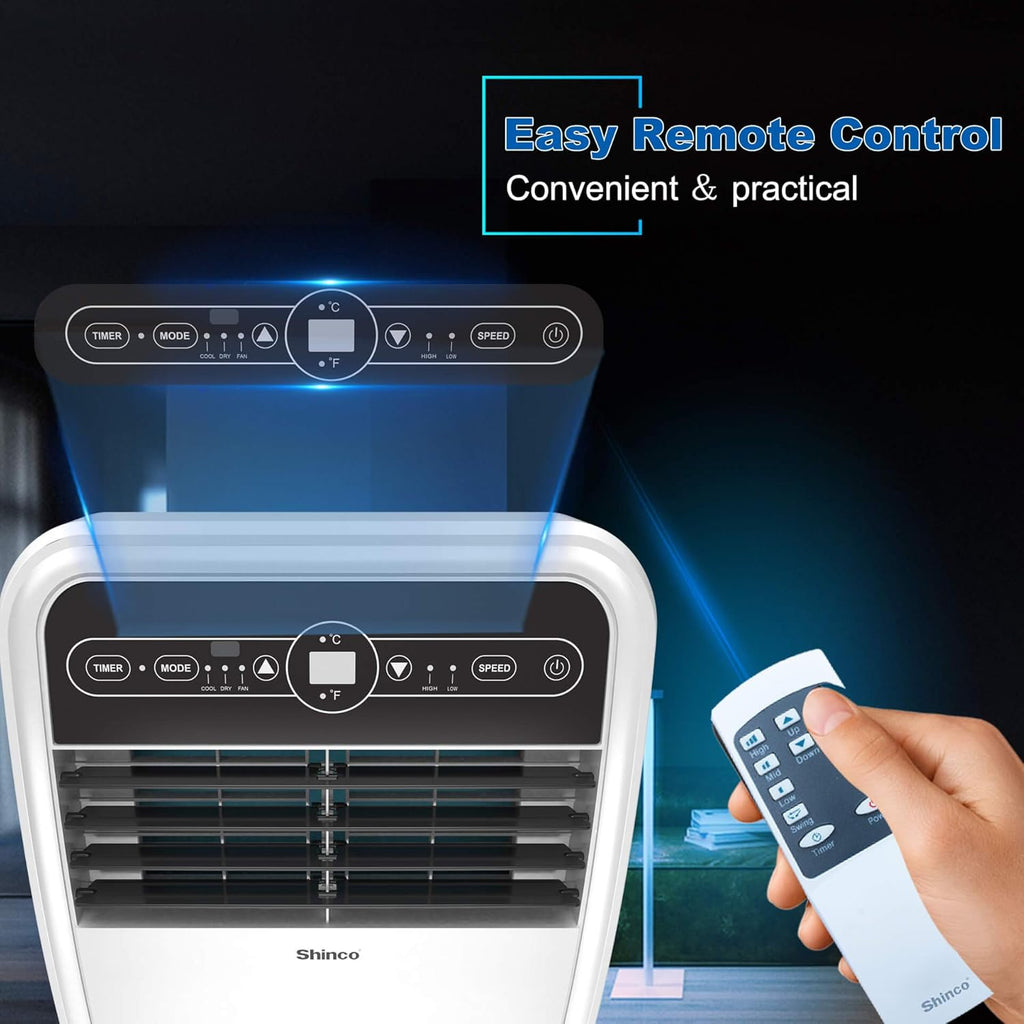 8,000 BTU Portable Air Conditioner with Dehumidifier, Remote Control J1703