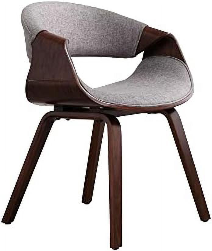White Upholstered Butterfly Accent Chair with Wood Legs L638154