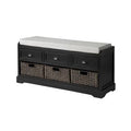 Black Wood Storage Bench S137787
