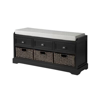 Black Wood Storage Bench S137787