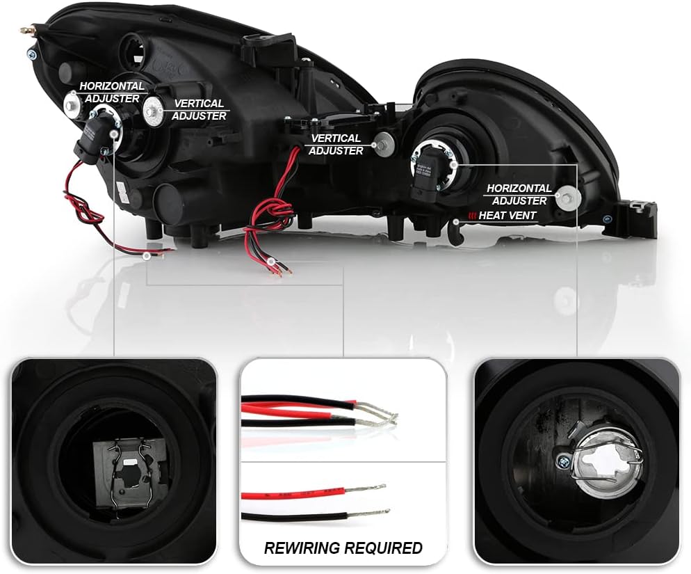 Black LED Projector Headlights B62908