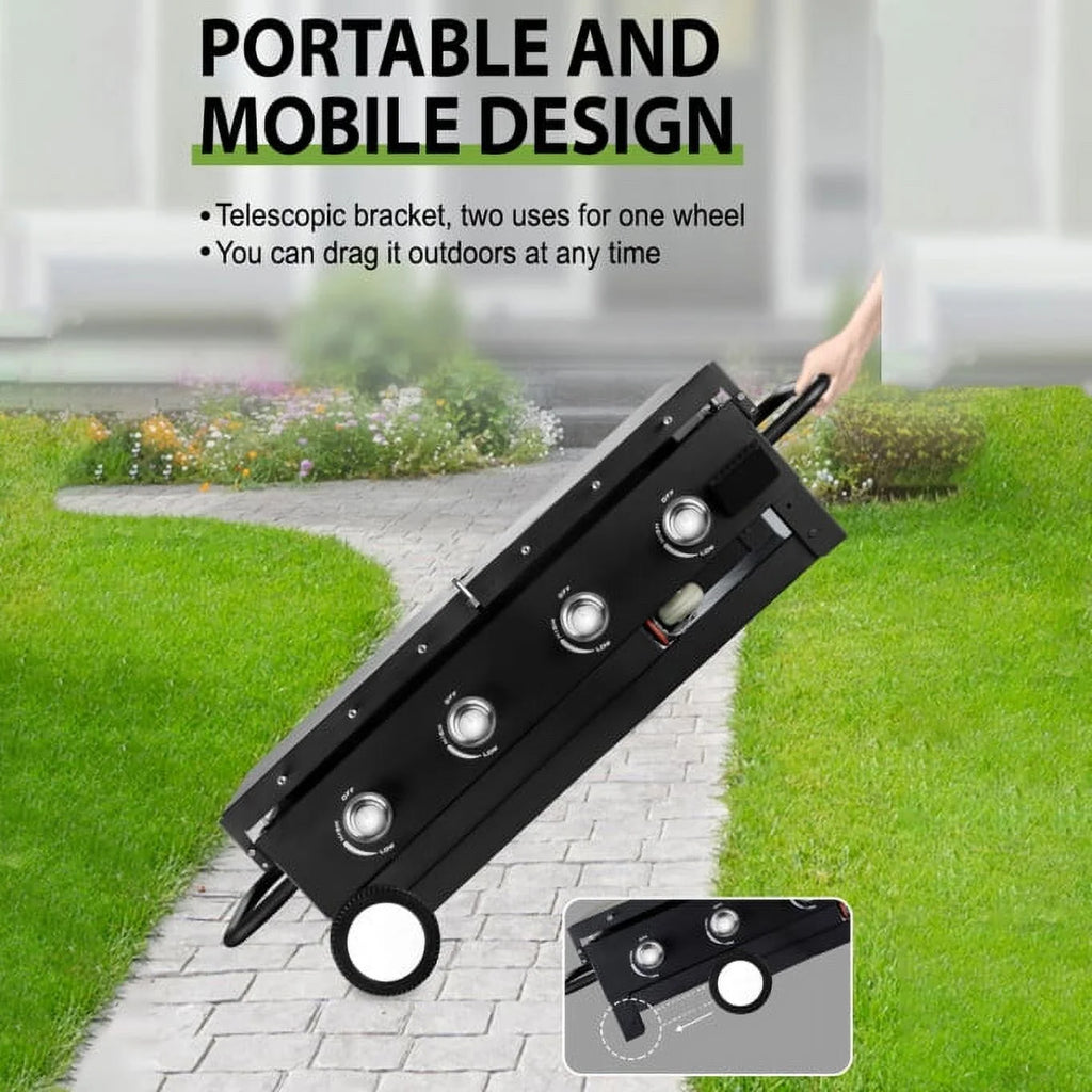 4 Burner Foldable Outdoor Propane Gas Grill L20784