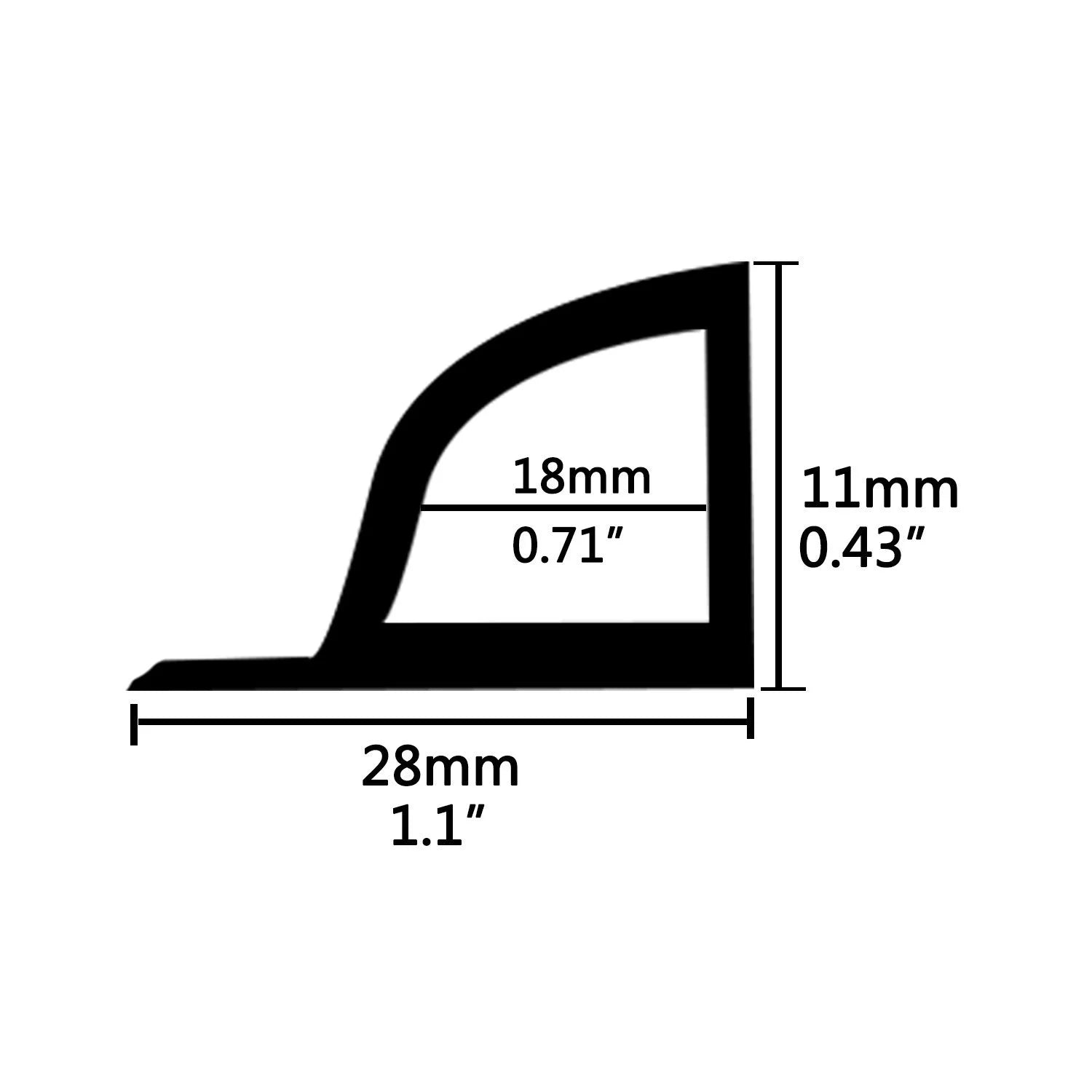 Black Edge Trim Lok Camper Trailer RV Seal Lock 1ft Waterproof 1.1" X 0.43" (9.5ft) T979676