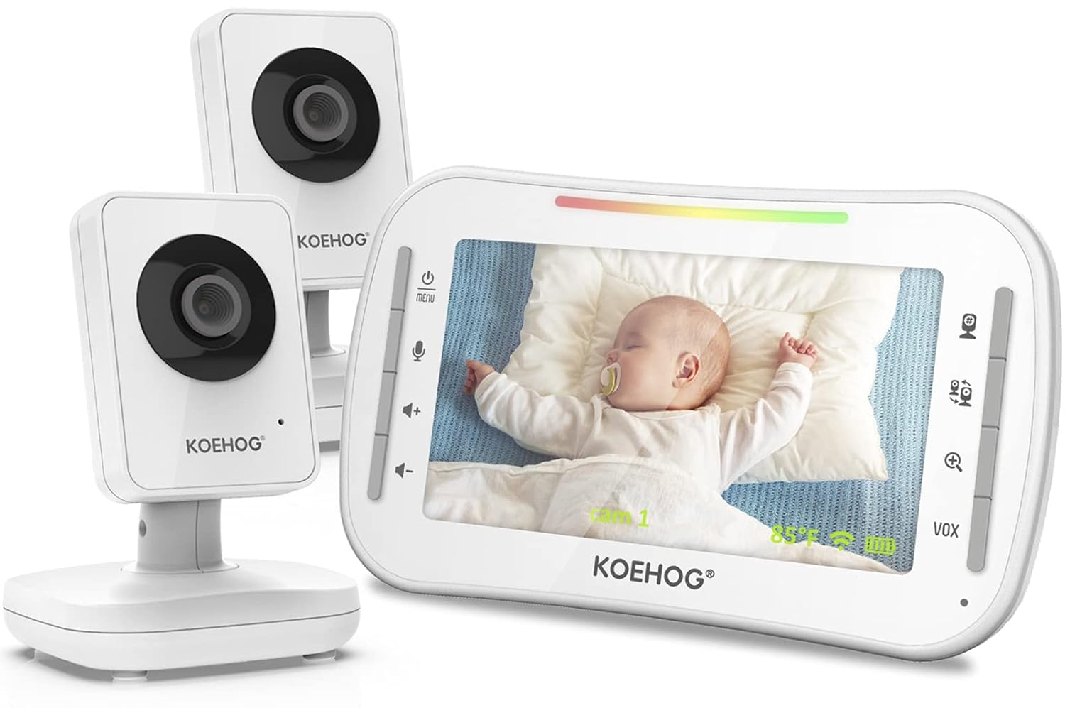 Video Baby Monitor with Auto Night Vision and Temperature Alert Q1520