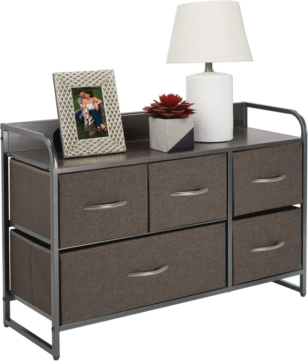 Bronze Linen 5 Drawer Storage Dresser D6302