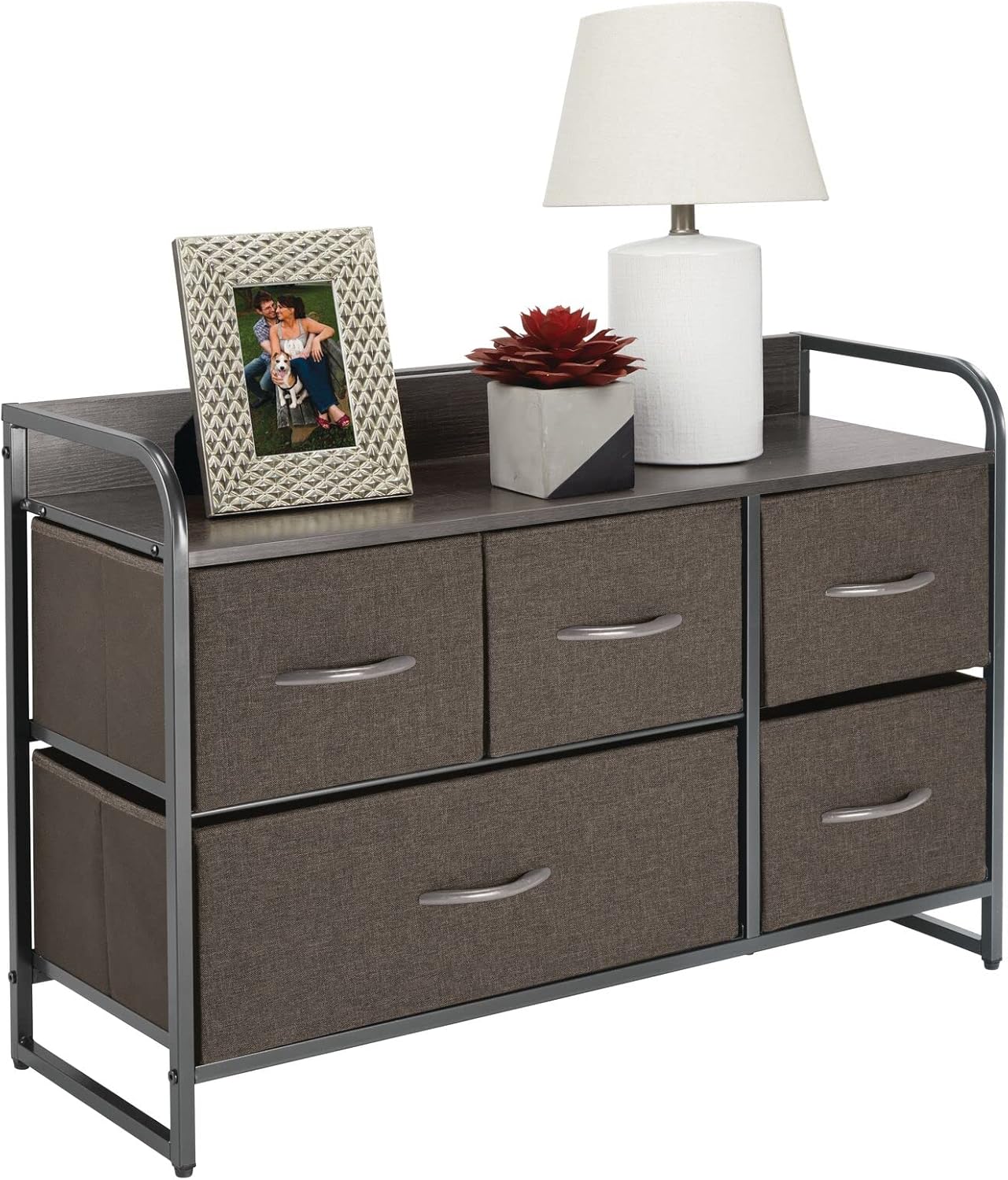 Bronze Linen 5 Drawer Storage Dresser D6302