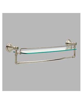 Polished Nickel Glass Shelf with Bar U786087