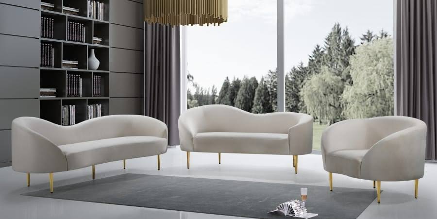 Cream Velvet Chair H593