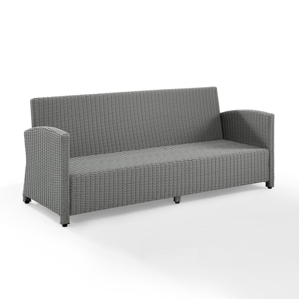 White Wicker Outdoor Sofa P405380