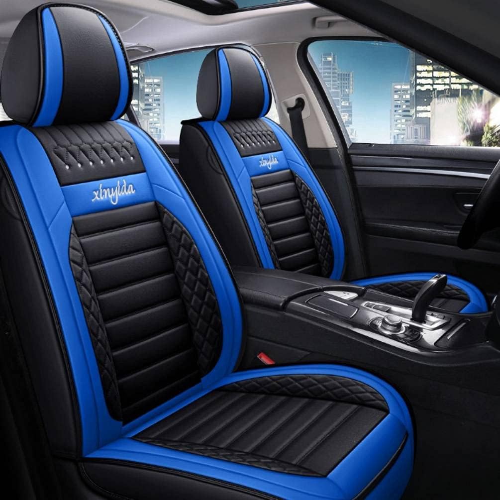 Black Pink PU Leather Car Seat Covers Full Set C835524