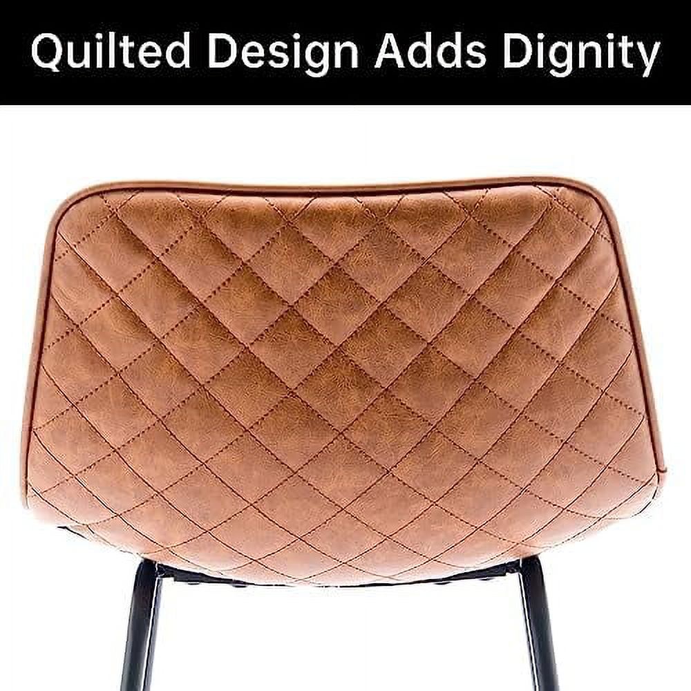 Faux Leather Dining Chairs Set of 2 Barstools with Backs F45241