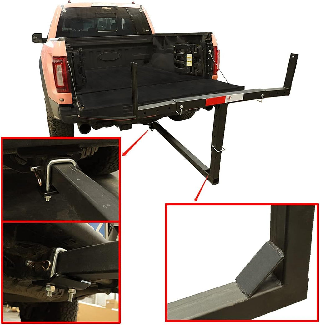 2 IN 1 Foldable Pick Up Truck Bed Hitch Extender Extension Rack Pack of 2 K7999