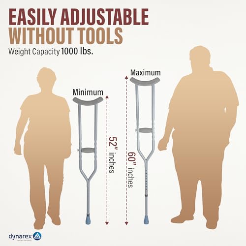 Bariatric Crutches - 5'10” to 6'6” - 1000 lb. Capacity, 1 Pair L3554