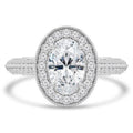 Oval Diamond Halo Engagement Ring in 14K White Gold I49943