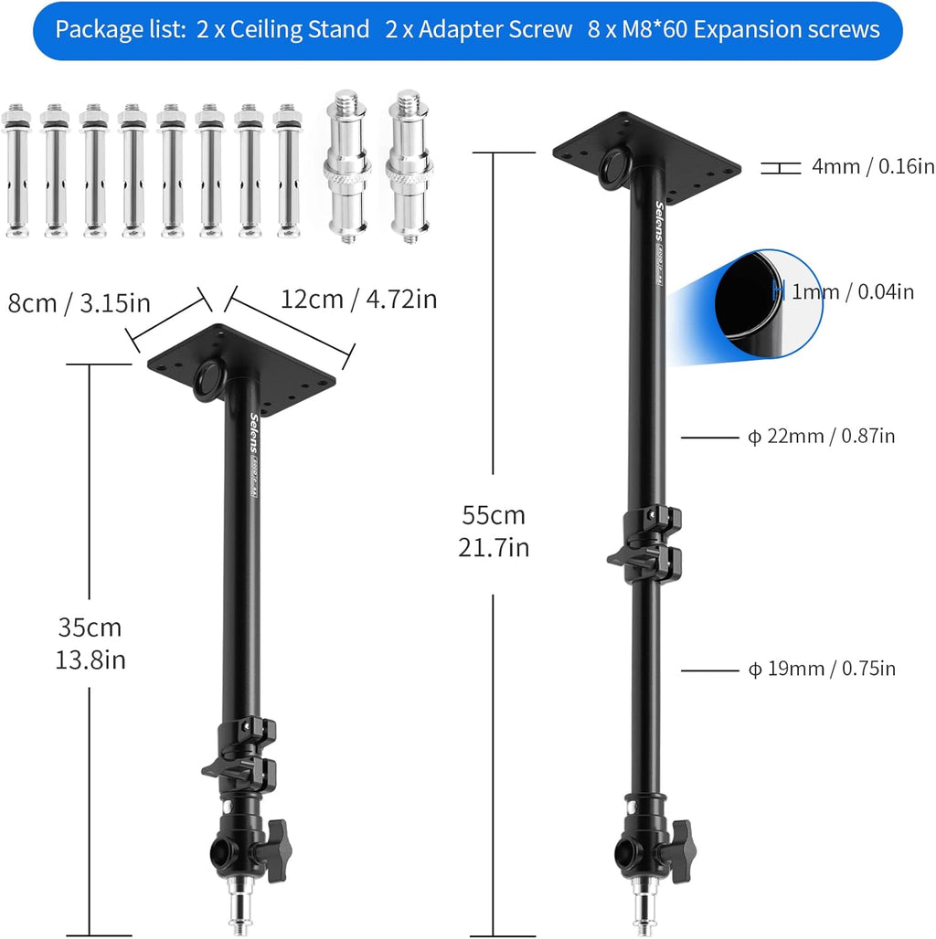 2 Pack Camera Mount Boom Arm with 3/8 1/4 Thread C72149