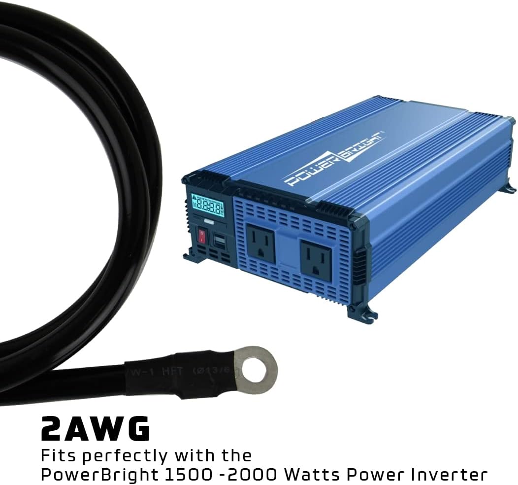2 AWG 12Ft Pure Copper Battery Cable D9030