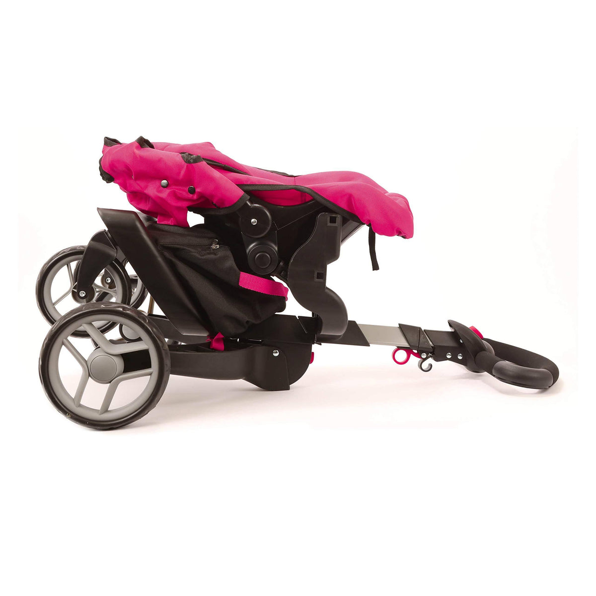 Doll Stroller with Swiveling Wheels and Adjustable Handle, 31x22 Tall, Carriage Bag Included K5894