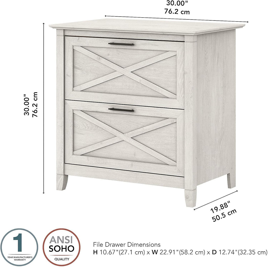 2 Drawer Lateral File Cabinet, Linen White Oak T9488