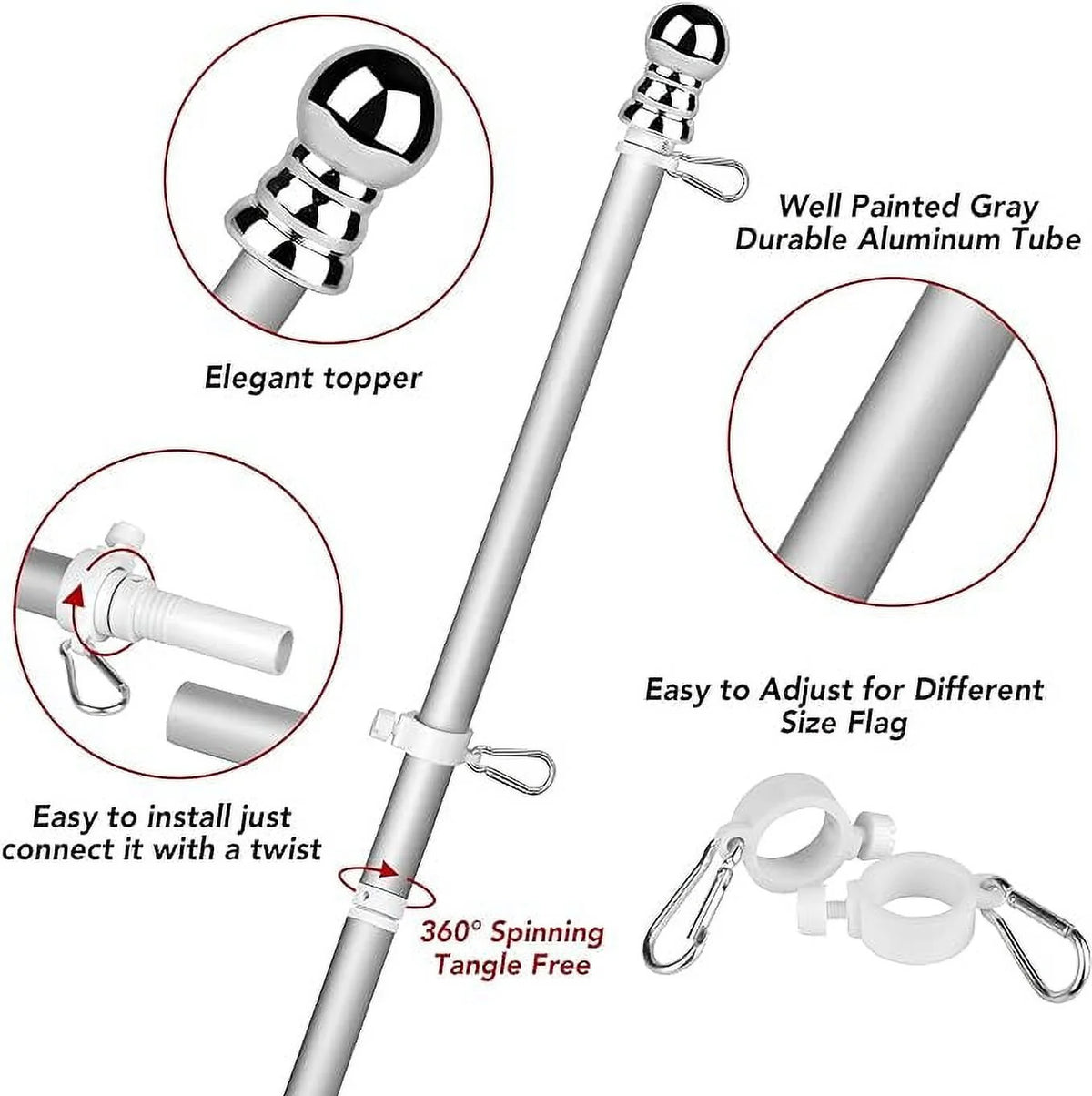 Black Wall Mount Flag Pole Kit B262416