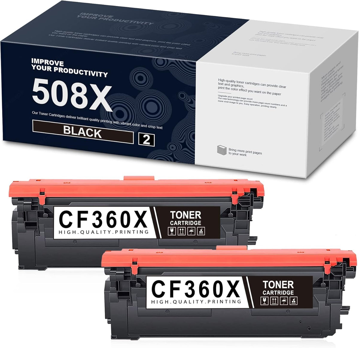 Black 2-Pack Toner Cartridges for HP Printer I16743