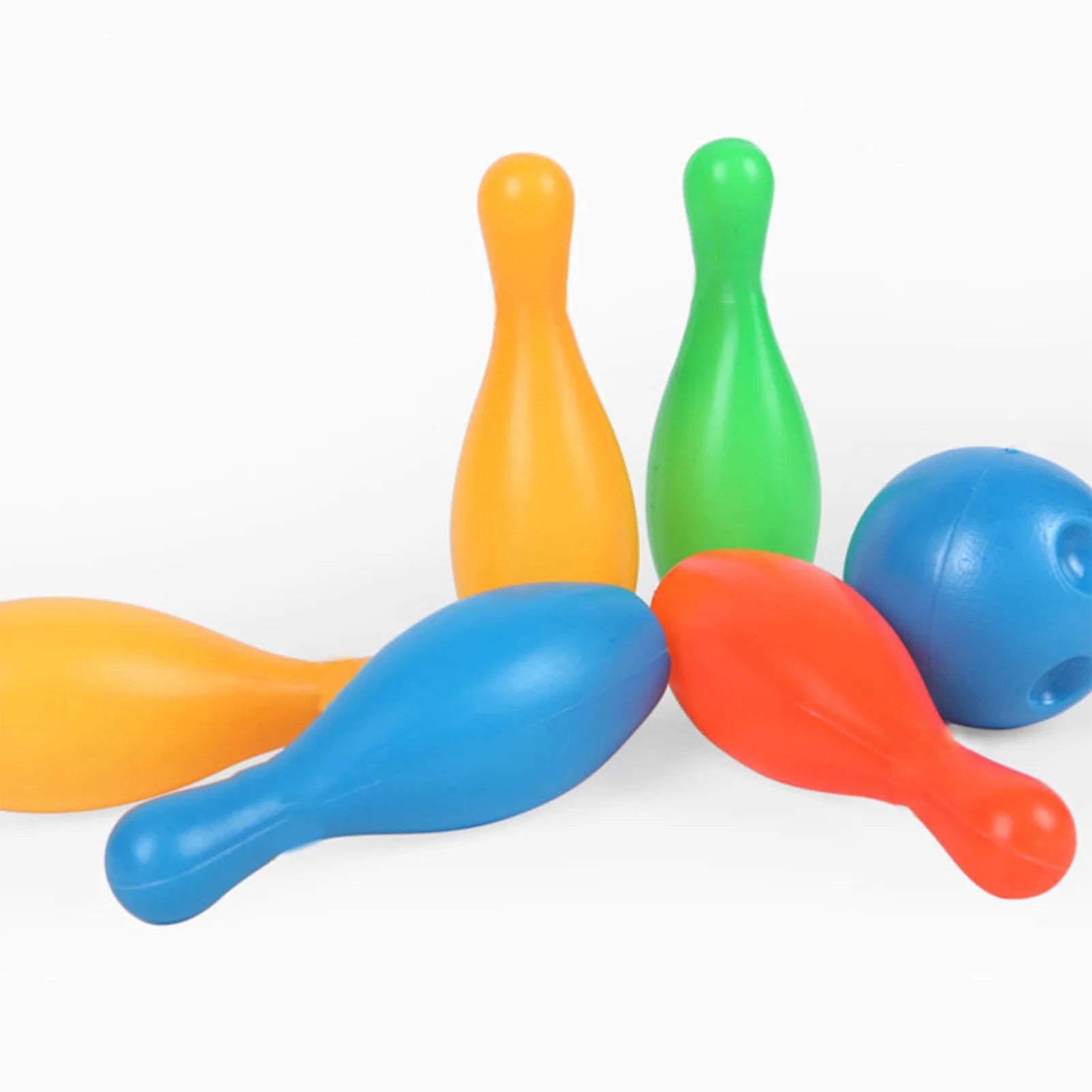 12Pcs/Set Solid Color Bowling Game Toy, Pin Height 4.33 inch, Ball Dia 2.17 inch M4326